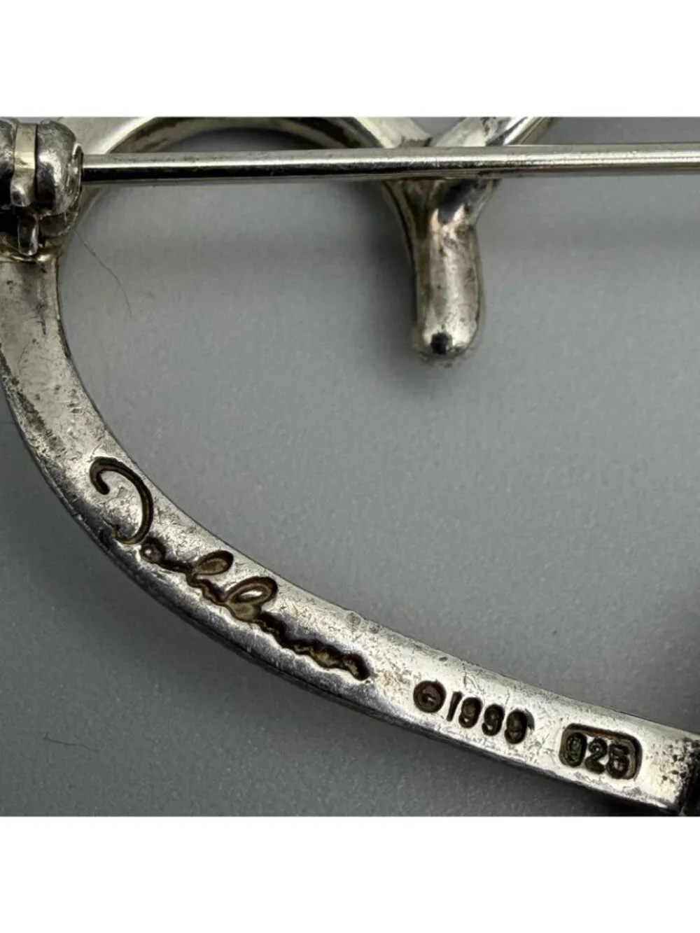 John Lennon Open Heart Brooch Imagine Collection Sterling Silver 925©1999 Signed